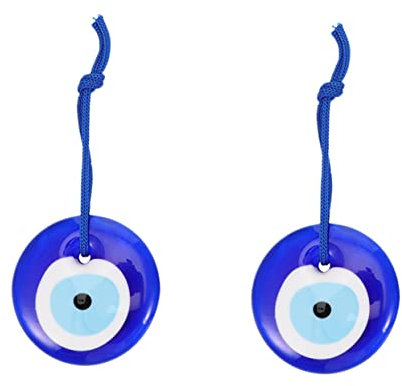 Tofficu 2 Juegos Ojo Del Tamishome Lucky Charms Colgante De Pared Del Mal De Ojo Pulsera Triple Decoracion Coche Colgante De Ojo Azul Colgante De Ojo De Demonio Turco 2 Piezas * 2