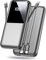 Power Bank Fast Charging 15000mAh, Portable Charger with Built-in Cables, USB-C Powerbank with LED Display & 4 Outputs, Battery Pack Compatible with iPhone 16 15 14 13 Android and more, Gray