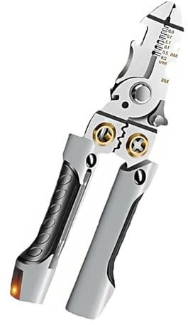 21 in 1 Wire Strippers, 7-inch Multipurpose Wire Stripper with Electrical Tester Pen, Handheld Wire Cutters Pliers Cable Scissors for Cutting Scraping Pressing and Pulling Wires