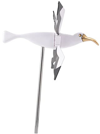 Abaodam Girouette Mouette Décorative de Jardin Printanière pour Pelouse Extérieure, Modèle en PVC Solide, Moulin à Vent Tournant au Vent Naturel, Ornement Artistique de Fête