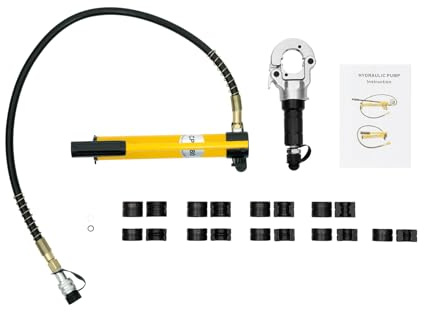 Pince à sertir hydraulique 6T - Tube en cuivre - Pince à sertir à 360° - Contour V - 12-28 mm - 16-32 mm - Type TH - Pour tuyaux Pex, tuyaux Pb, tuyaux en cuivre