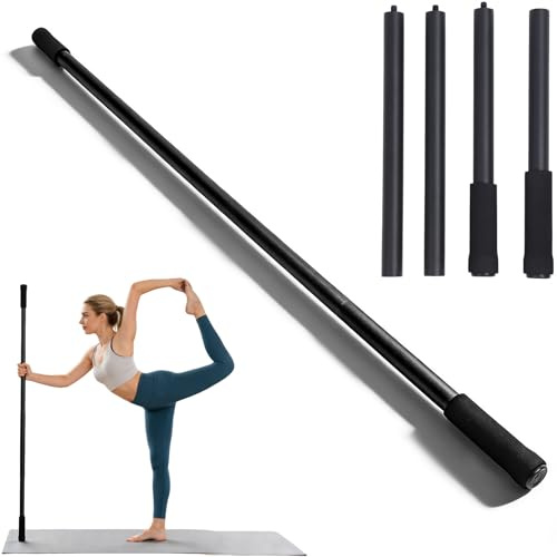 Stick De Yoga Ajustable, Promover Flexibilidad De Acero Estiramiento De Estiramiento De Estiramiento De Ejercicio Versátil Palo Con Manijas De Espuma Barras De Bar Portatiles Para El Equilibrio Físico
