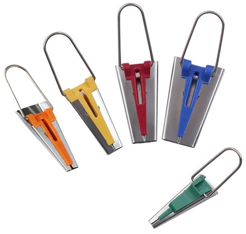 Tela Sesgada Herramienta, Fabric Tape Maker Costura, Juego de 5 Herramientas para Hacer Cintas al Bies (Anchos de 6 mm, 9mm, 12 mm, 18 mm, 25 mm), Fabricantes de Cinta de Bies de Tela para Coser