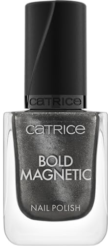 Catrice Bold Magnetic Nail Polish, Nr. 040, Schwarz, metallisch, vegan, ohne Mikroplastikpartikel, ohne Parfüm, ohne Parabene, 1er Pack (10.5ml)