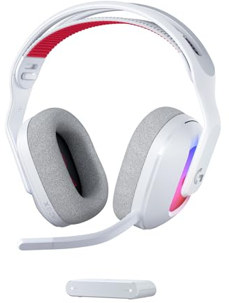 Logitech G Astro A20 X Lightspeed kabelloses Gaming-Headset für PS5, Xbox, Switch, PC mit 2-System PLAYSYNC Audio, Bluetooth, LIGHTSYNC RGB und 48-kHz-Boom-Mikrofon - Weiß