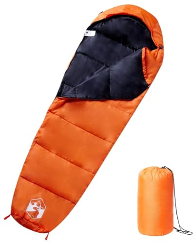Générique Sac de Couchage Momie pour Adultes Camping 3 Saisons,Équipements Sportifs,Loisirs de Plein air,Camping et randonnée,Sacs de Couchage,Orange,0.9 KG,94480