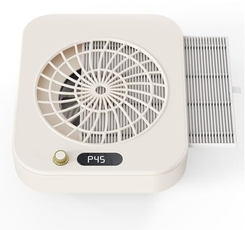 Trsaow Aspiratore Professionale per Polvere da Unghie con Aspirazione Potente 360°, 45 Livelli di Velocità & Filtro Riutilizzabile, 160CFM 4300RPM Estrattore di Polvere Silenzioso