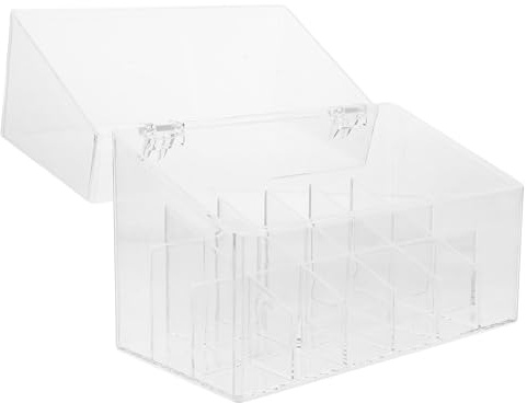 HONITANO Organizador de Pintalabios Transparente con Tapa, Caja de Almacenamiento de Maquillaje de Ps Resistente al Desgaste para Uso Doméstico