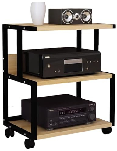 Soportes para Altavoces de Audio domésticos Muebles para Equipos de Cine en casa Muebles audiovisuales de Alta fidelidad para componentes estéreo Consolas de Videojuegos CD Salón(Negro)