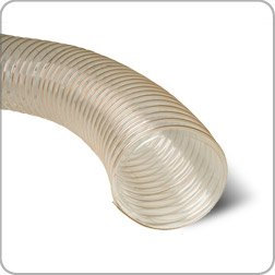 PU Clear Flexible ducting Hose, 63mm x 3m Long, for dust, Fume, Vapour and woodwaste Extraction, Ventilation