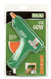 SALKI Pistola de Encolar - Aplicador de Silicona Caliente con Soporte. Compatible con Barras de Cola Termofusible de 11,5mm de Diámetro, Potencia de 60W, 240V