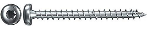 fischer Power-Fast FPF-PT 6,0 x 60 ZPF - Spanplattenschrauben mit Halbrundkopf und Vollgewinde, für Verbindungen von Metall auf Holz, blauverzinkt - 50 Stück - Art.-Nr. 652828