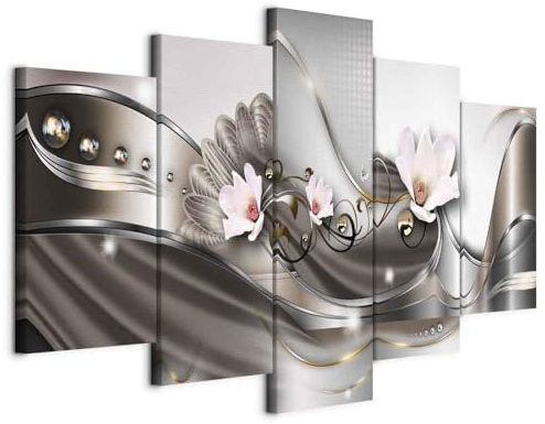 B&D XXL - Leinwandbild Abstrakt 200x100cm, 200x100 cm, 5-teilig, Wohnzimmer | Hochwertige Leinwand, sofort aufhängbar, ideal fürs Wohn- oder Schlafzimmer, wasserfest und lichtecht, langlebig, stilvoll