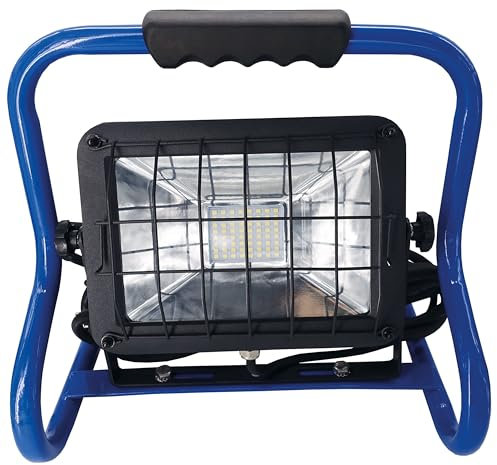as - Schwabe 46426 Foco LED chip 20 W, IP 65 Foco de construcción para exteriores y obras, azul, 80 W, 230 V, Watt