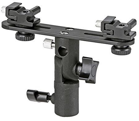 Doble de flash Rótula con pantalla plana y espiga de rosca y conector