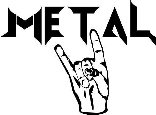 Wandtattoo: 'Metal' Schriftzug – Pommesgabel – Heavy Metal – Deathmetal – Musik – Music // Farb- und Größenwahl (Weiß - 810 mm x 600 mm)