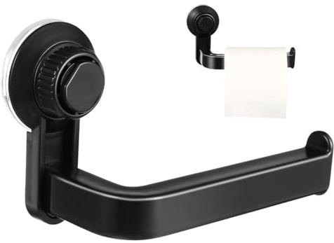TOPBATHY Porte-Papier Toilette Mural pour Salle de Bain, Porte-Serviettes en Papier, Ventouse pour Papier Toilette, Porte-Rouleau en ABS, Organiseur de mouchoirs pour la Maison (Noir)