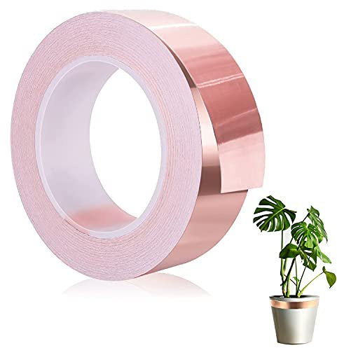 GIAK Ruban Adhésif en Cuivre 20 mm x 20 m EMI Ruban de Cuivre Conducteur | pour Blindage EMI Vitrail Circuits Papier Réparation Electrique Soudure Répulsif d'insectes