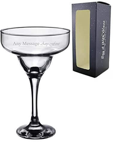 Personalised Engraved 295ml Margarita Cocktail Glass Comes with Presentation Gift Box, Personalise with Any Name or Message. Engraved in The United Kingdom
