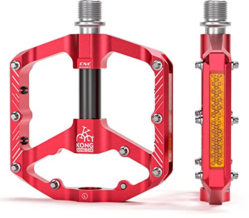 Mountain Bike Pedals with 3 Seal Bearing - 9/16 MTB Pedals Platform Lightweight - Non-Slip Bicycle Pedals for BMX MTB