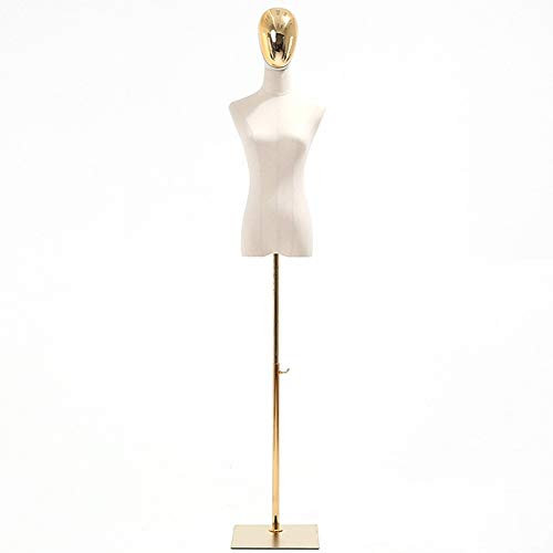Verbesserte weibliche Schaufensterpuppen-Kleiderform mit goldenem Metallsockel und Kopf, für schwere Brautkleider, Hochzeitskleider, Kleiderständer, Off White (Color : Rectangle Metal Base, Size :