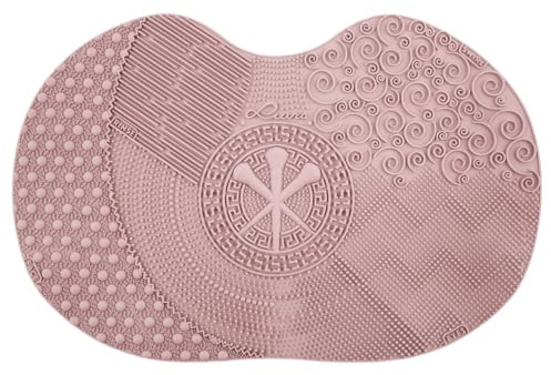 XXL Reinigungsmatte für Kosmetikpinsel mit Saugnapf - Luvia Cosmetics - Silikonpad für Pinselreinigung - Rosa