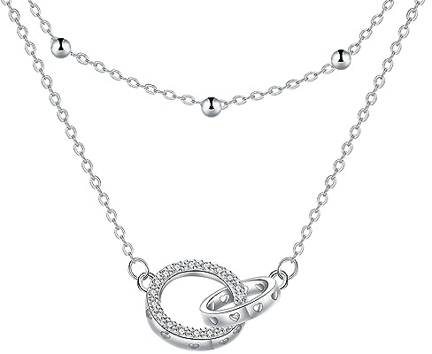 Micory Collier pour Femme Argent Sterling 925 Bijoux Pendentif Rond Colliers Anniversaire Cadeau pour Femmes, Cadeau Maman, Bijoux Collier pour Femmes
