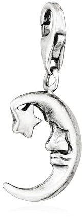 NKlaus Charm-Anhänger Halbmond 925 Silber antik 16x9mm Silberanhänger Amulett Talisman 15162