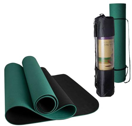 OcioDual Esterilla Yoga antideslizante con Correa de hombro y Bolsa de Transporte, Pilates, Fitness, Yoga mat, TPE Ecológico + Algodón, Colchoneta gimnasia, Morado/Rosa, 183cm X 61cm X 6mm