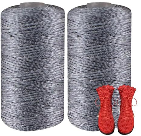 2 Pezzi Filato Di Cotone Scintillante Filati Cotone Glitter Per Uncinetto Borse Uncinetto Sorrento Fili Cordoncino Paillettes Filato Per Maglieria, 200g Per Ferri Uncinetto