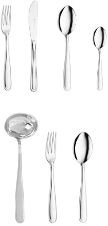 Pintinox - Set completo Posate da 51 pezzi, Acciaio Inox 18/10, Servizio di posate miste serie One, Prodotte in Italia