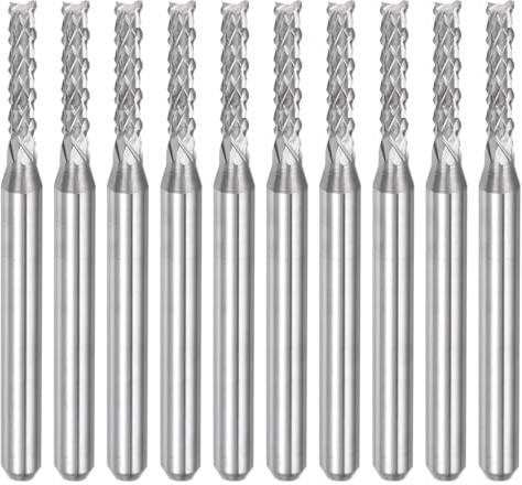QUARKZMAN 10pz 2,2mm Fresa in Metallo Duro Fresa per Incisione Punte Router | CNC, per Macchina PCB, Attacco da 1/8