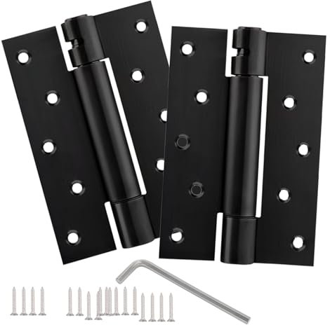 6 Inch Heavy Duty Self Closing Door Hinges Adjustable Spring Hinge 5/8 Inch Radius Corner Fire Rated Exterior Door Hinges Bathroom Pantry Basement Door Hinges - 2 Pack