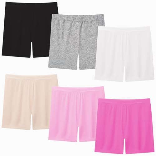 Moitiy cykelbyxor, barn, korta byxor, flickor, sportbyxor för flickor, kruz leggings, sportshorts, byxor, barn, sportleggings, 2–12 år, 6 par, flerfärgad, 4-5 år
