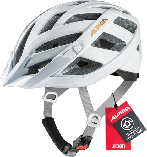 ALPINA PANOMA Classic - Leichter, Optimal Belüfteter Touren Fahrradhelm Mit Optionalen LED-Licht Für Erwachsene, White-Prosecco Gloss, M (56-59 cm)