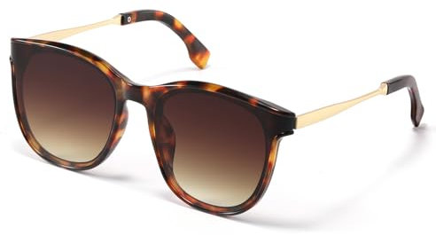 kunchu Sonnenbrille-Damen-Groß-Brillert-Frauen-Retro-Square -Trendy- Klassisch-UV400-Schutz-Ultraleicht-Runde