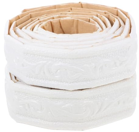 Uonlytech Moldura De Pared Autoadhesiva Flexible De Pvc Blanco 4,5 Cm, Perfil Decorativo Para Esquinas y Zócalos, Protección De Paredes Para Bricolaje y Hogar, 2 Rollos
