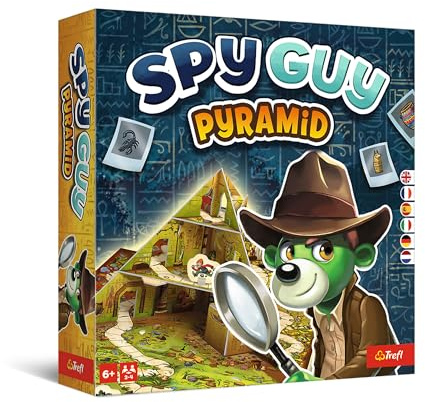 Trefl - Spy Guy Pirámide - Juego cooperativo de observación, Tablero Tridimensional con Elementos móviles, Juego de Mesa para la Familia, Adultos y niños a Partir de 6 años