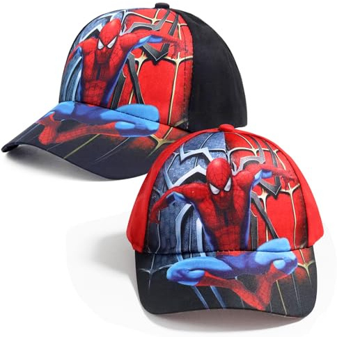 OIUTSNH 2 Stück Basecap Kinder Rot,Cap Kindern Jungen,Sommer Verstellbar Snapback Hüte UV-Schutz,Kinder Caps Jungen Mädchen para 2-8 Jahren,Schule,Sportnutzung