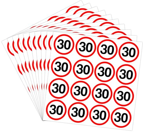 30Geburtstag Sticker, 160 Stk Verkehrsschild Deko Aufkleber, Frau Mann, 30. Geburtstag Party Geschenk