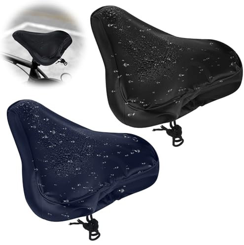 2Pcs Bike Seat Cover Waterproof Bicycle Saddle Seat Cover for Travel Bicycle Cushion Protective Dustproof Sunproof Windproof Washable Suitable Accessories for Women Men City Mountain Bike