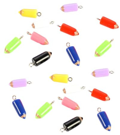 STOBOK 20stücke Kunstharz Cartoon Bleistiftspitze Charm Anhänger Diy Schmuck Bastelzubehör Zufällig Gemischte Farbe Anhänger Für Halsketten Schlüsselanhänger