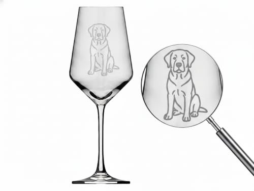eXODA copa de vino labrador para disfrutar con un diseño elegante adecuada para lavavajillas para vino tinto y blanco con grabado atractivo para ocasiones sociales