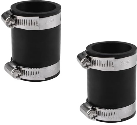 UFURMATE Lot de 2 raccords en PVC flexible avec colliers inox pour tuyau 3,8 cm (40 mm int.)
