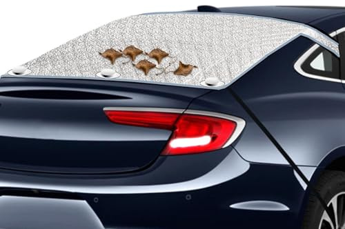 Snoow - Cubierta para parabrisas trasero de coche - Cubiertas luminosas de aluminio para nieve | Capa térmica impermeable | Protector de invierno para heladas, hielo, sol, polvo, apto para SUV y sedán