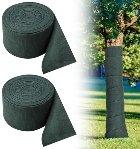Orchideeknc Lot de 2 rouleaux de bandage de protection pour arbre, 15 m x 12 cm, résistant à l'hiver, protection contre le froid et le gel, pour plantes, bandage de protection nutritive lors de la
