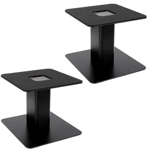 Desktop-Lautsprecherständer (Paar) – Robuster 17,8 x 17,8 cm Metallteller für 4-7 Monitor- & Regallautsprecher, 15 cm hoch, Schwarz