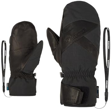 Ziener GETTERO-Z - Manoplas de esquí para Hombre, Impermeables, Lana termoshield, Color Gris Hierro Tec, 10
