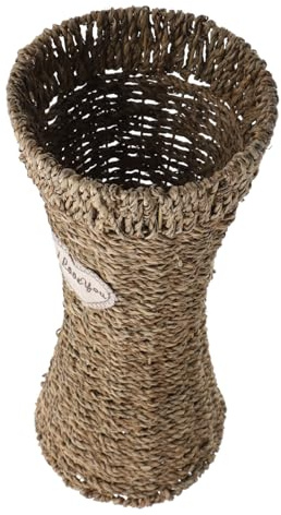 Straw Woven Flower Vase Rustic Basket for Home Décor
