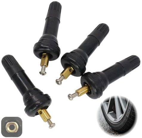 4 Stück Gummiventile Ersatz für Schrader Sensor, Ventilstämme TPMS Sensor, Reifendrucksensor Ventilschaft und Ventileinsätze für Auto